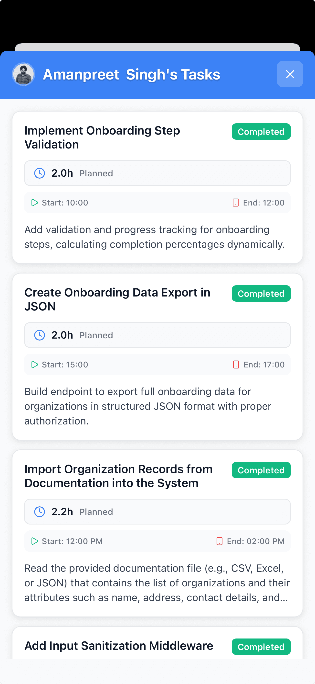 Assignee Task Detail