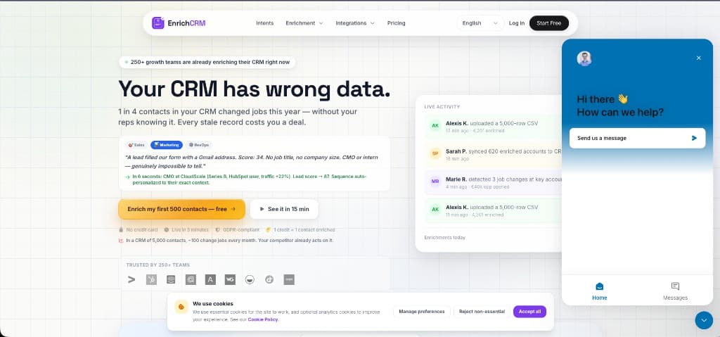 Enrich CRM web app screenshot