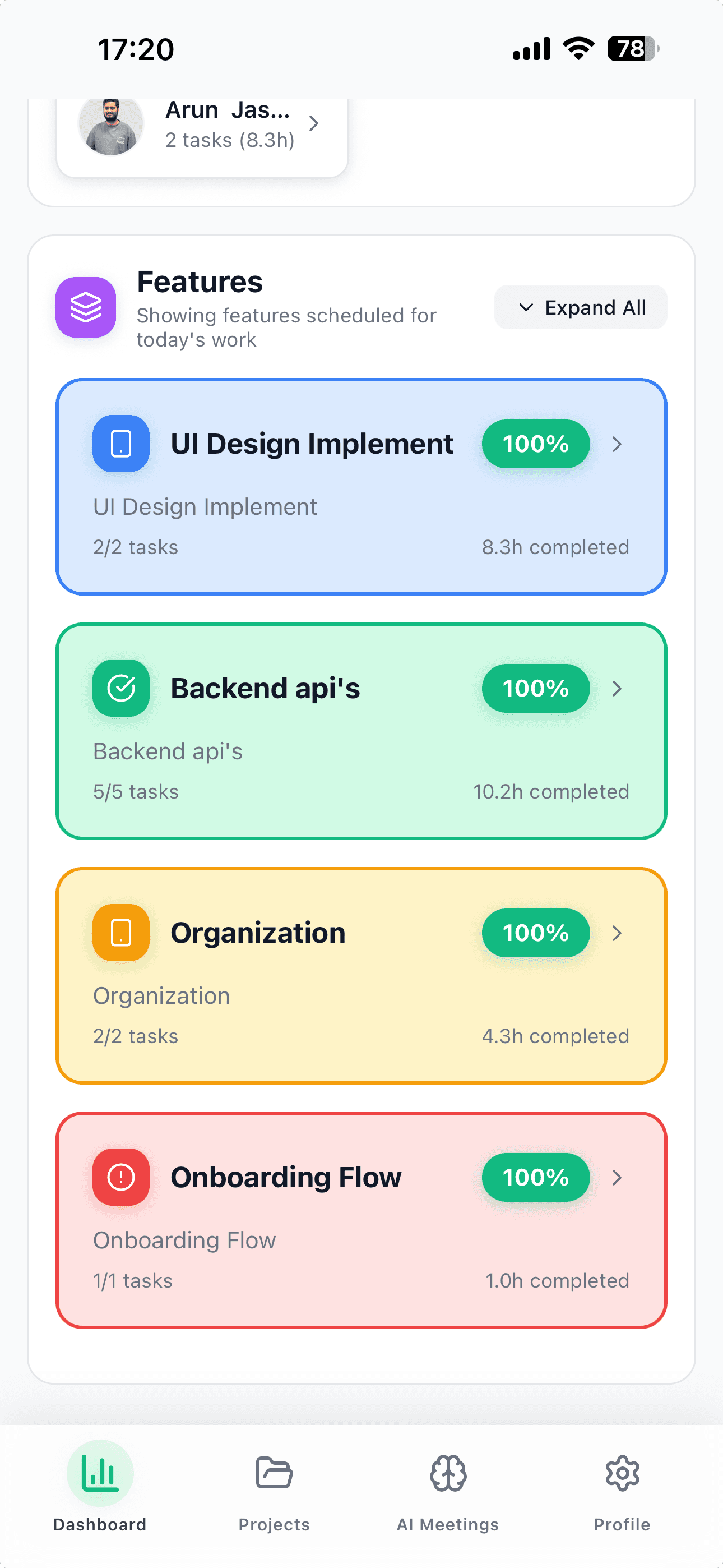 Group by Feature & Assignee