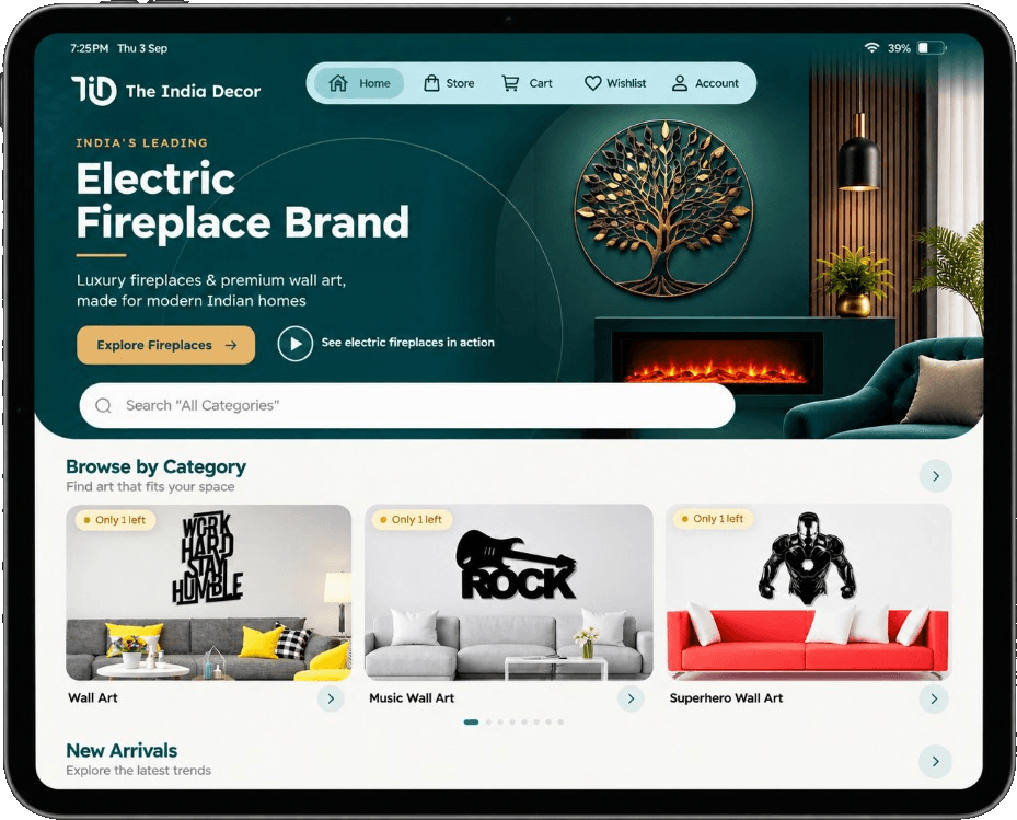 The India Decor tablet product screenshot