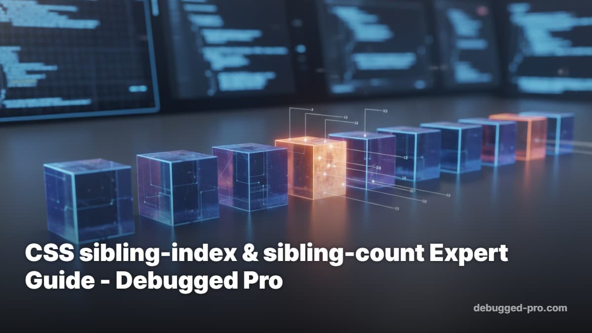 CSS sibling-index & sibling-count Expert Guide - Debugged Pro