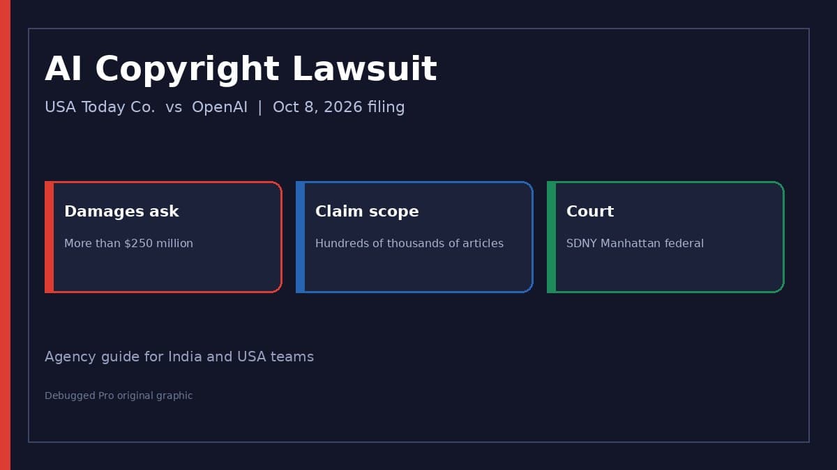 AI Copyright Lawsuit: USA Today vs OpenAI for India USA Teams
